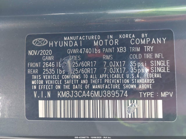Hyundai gdi nu 2021 KM8J3CA46MU389574 Image 9