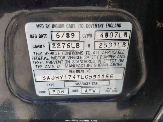 1990 JAGUAR XJ6 SAJHY1747LC591166 Photo 8