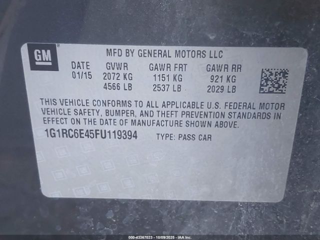 2015 CHEVROLET VOLT 1G1RC6E45FU119394 Photo 8