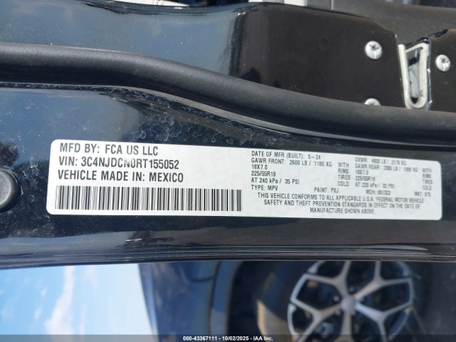 Aukcja sprzedaży 2024 Jeep Compass Limited 4x4, vin: 3C4NJDCN0RT155052, numer aukcji: 43367111