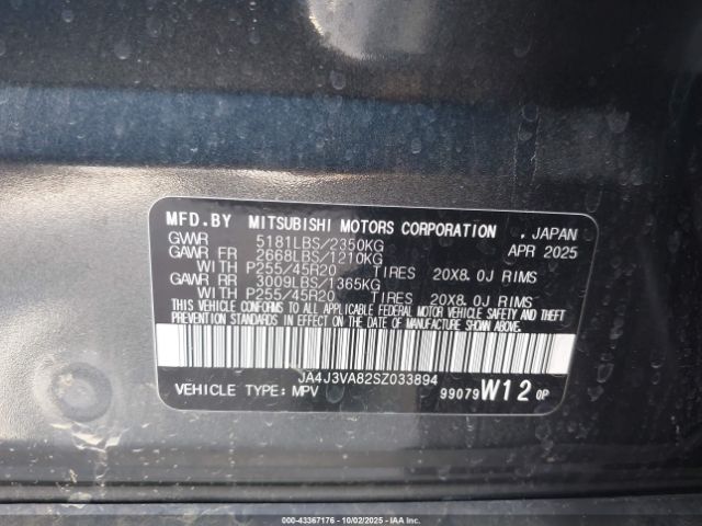 2025 MITSUBISHI OUTLANDER JA4J3VA82SZ033894 Photo 8