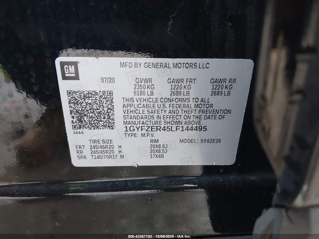 Продаж на аукціоні авто 2020 Cadillac Xt4 Fwd Sport, vin: 1GYFZER45LF144495, номер лоту: 43367192