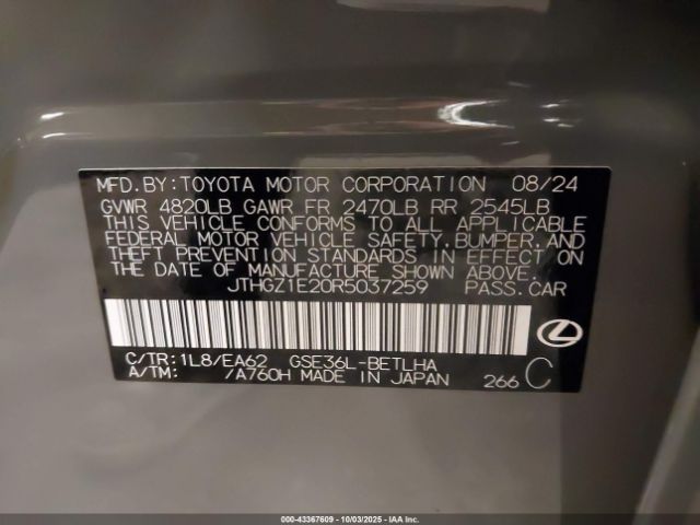 2024 LEXUS IS 350 JTHGZ1E20R5037259 Photo 8