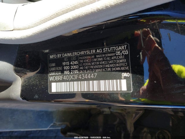 2003 MERCEDES-BENZ C-CLASS WDBRF40JX3F434447 Photo 8