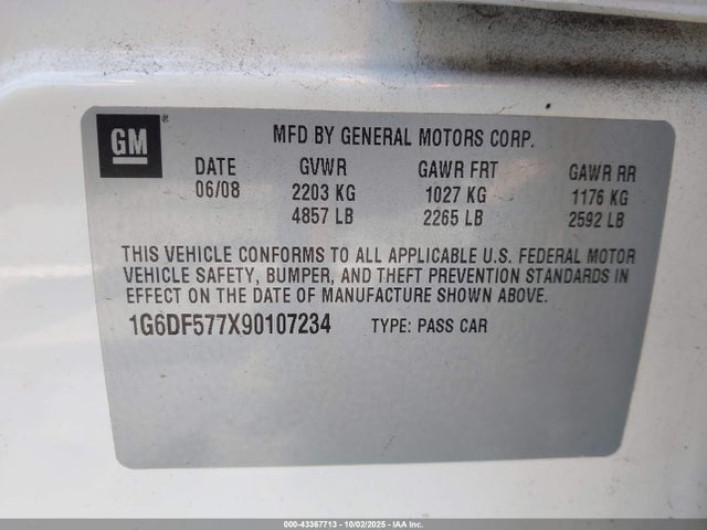 2009 CADILLAC CTS 1G6DF577X90107234 Photo 8