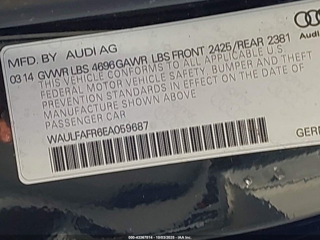 2014 AUDI A5 WAULFAFR6EA059687 Photo 8