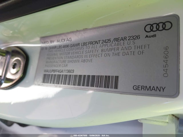 Audi 2016 2016 WAUUPBFF4GA113603 Image 9