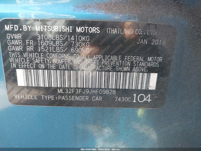 2018 MITSUBISHI MIRAGE G4 ML32F3FJ9JHF09828 Photo 8