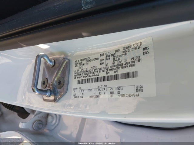 Ford 2016 2016 1FMCU0GX7GUA40403 Image 9