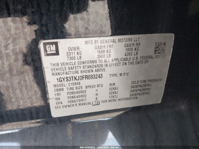 2015 CADILLAC ESCALADE ESV 1GYS3TKJ0FR683243 Photo 8