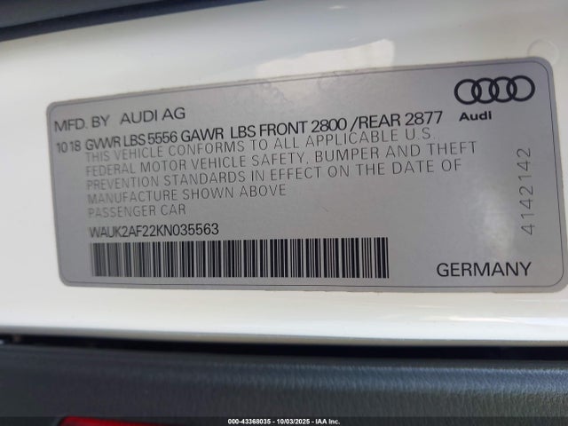 2019 AUDI A6 WAUK2AF22KN035563 Photo 8