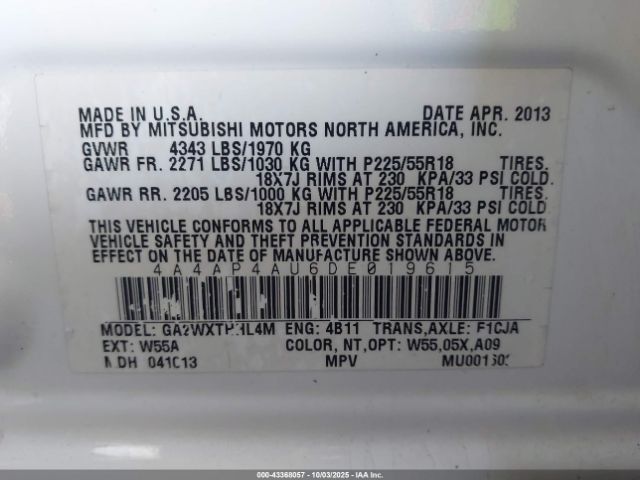 2013 MITSUBISHI OUTLANDER SPORT 4A4AP4AU6DE019615 Photo 8