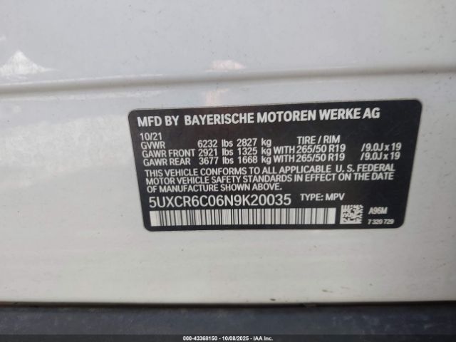 2022 BMW X5 5UXCR6C06N9K20035 Photo 8