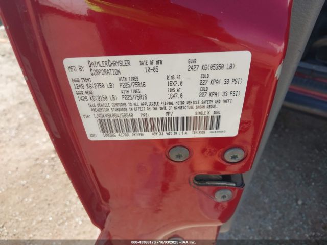 2006 JEEP LIBERTY 1J4GK48K06W158540 Photo 8