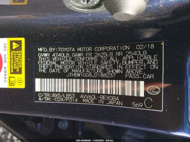 2018 LEXUS ES 300H JTHBW1GG8J2188237 Photo 8