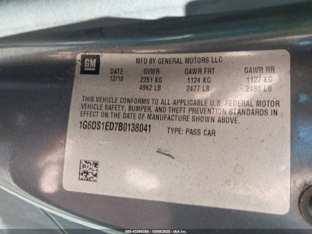 2011 CADILLAC CTS 1G6DS1ED7B0138041 Photo 8