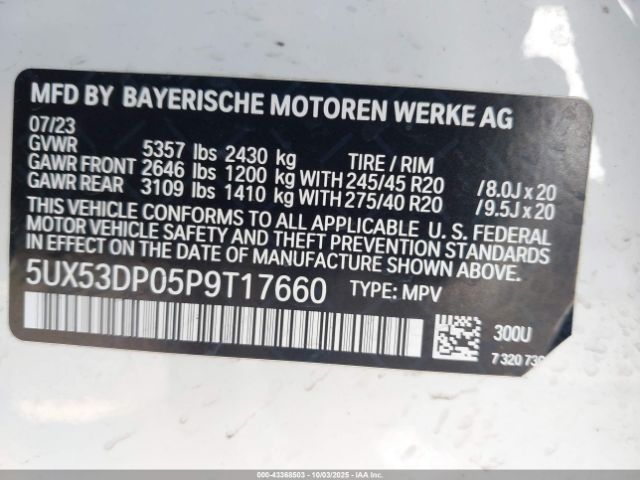 2023 BMW X3 5UX53DP05P9T17660 Photo 8