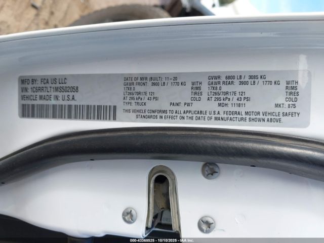 2021 RAM 1500 CLASSIC 1C6RR7LT1MS502058 Photo 8