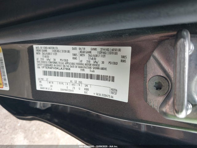Ford Ranger 2019 1FTER4FH5KLA37868 Image 9