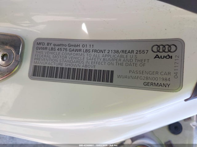 2011 AUDI R8 WUAVNAFG2BN001984 Photo 8
