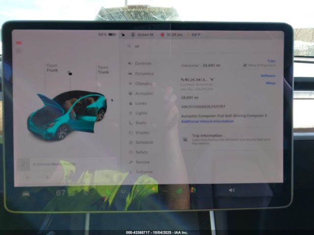 2020 TESLA MODEL Y 5YJYGDEE0LF011757 Photo 6