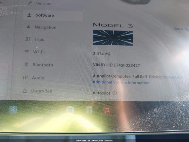 2025 TESLA MODEL 3 5YJ3E1ET4SF028427 Photo 6