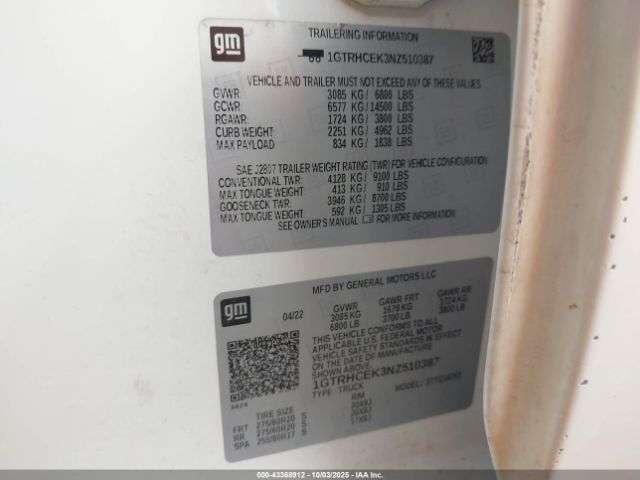 2022 GMC SIERRA 1500 1GTRHCEK3NZ510387 Photo 8