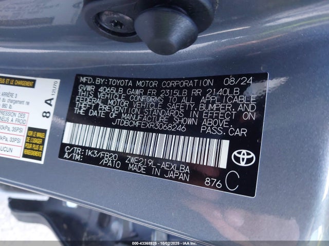 Toyota Corolla Hybrid Le 2024 JTDBCMFEXR3068246 Image 9