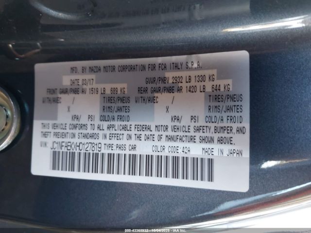 2017 FIAT 124 SPIDER JC1NFAEKXH0127819 Photo 8