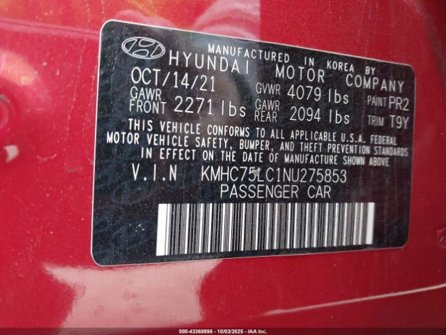 2022 HYUNDAI IONIQ HYBRID KMHC75LC1NU275853 Photo 8