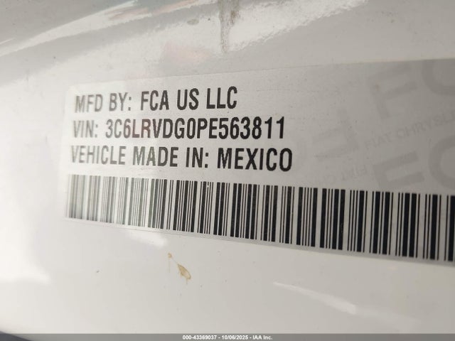 Продажа на аукционе авто 2023 Ram Promaster 2500 High Roof 159 Wb, vin: 3C6LRVDG0PE563811, номер лота: 43369037