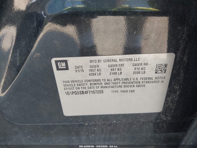 Chevrolet LUV 2015 1G1PG5SB4F7167203 Image 9