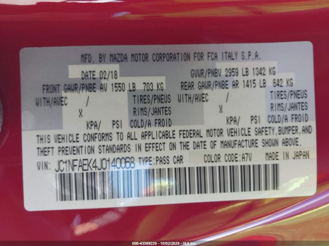 2018 FIAT 124 SPIDER JC1NFAEK4J0140068 Photo 8