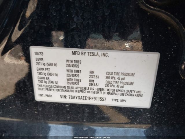 2023 TESLA MODEL Y 7SAYGAEE1PF911557 Photo 8