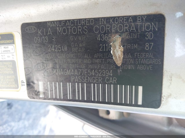 KIA dohc gdi theta ii 2014 KNAGM4A77E5452394 Image 9