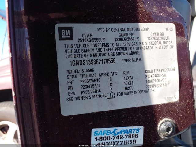 2006 CHEVROLET TRAILBLAZER 1GNDS13S362179556 Photo 8