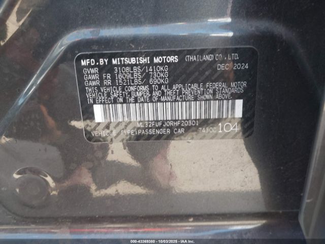 2024 MITSUBISHI MIRAGE G4 ML32FUFJ0RHF20301 Photo 8