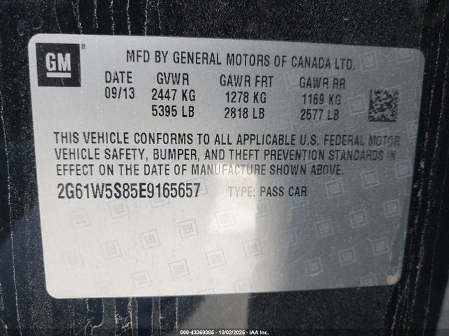 2014 CADILLAC XTS 2G61W5S85E9165657 Photo 8