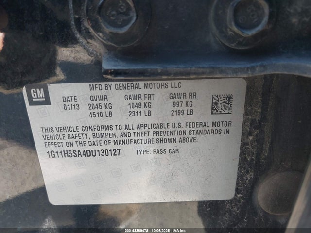 2013 CHEVROLET MALIBU 1G11H5SA4DU130127 Photo 8