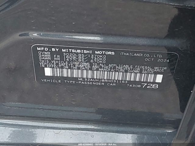 2024 MITSUBISHI MIRAGE ML32AUHJ8RH031153 Photo 8