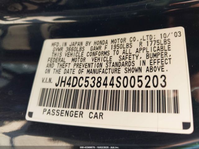 2004 ACURA RSX JH4DC53844S005203 Photo 8