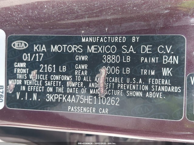 KIA mpi nu 2017 3KPFK4A75HE110262 Image 9
