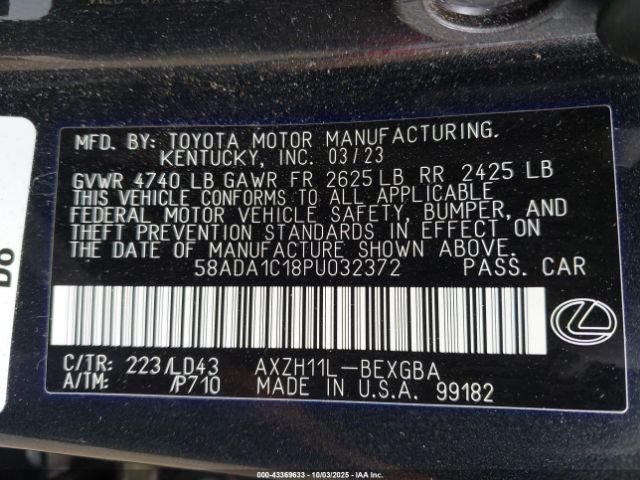 2023 LEXUS ES 300H 58ADA1C18PU032372 Photo 8
