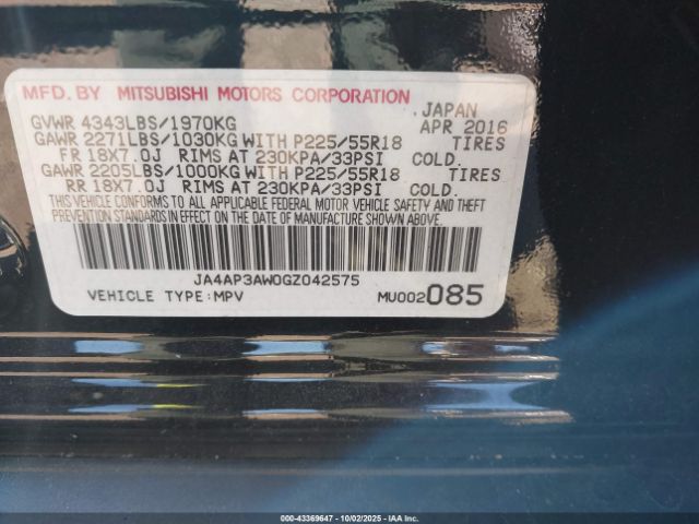 2016 MITSUBISHI OUTLANDER SPORT JA4AP3AW0GZ042575 Photo 8