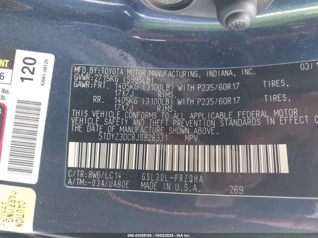 Toyota Sienna 2018 5TDYZ3DC8JS928331 Image 23