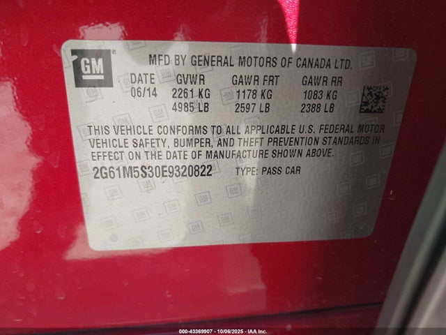 2014 CADILLAC XTS 2G61M5S30E9320822 Photo 8