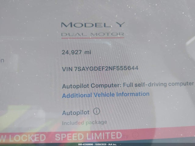 2022 TESLA MODEL Y 7SAYGDEF2NF555644 Photo 6