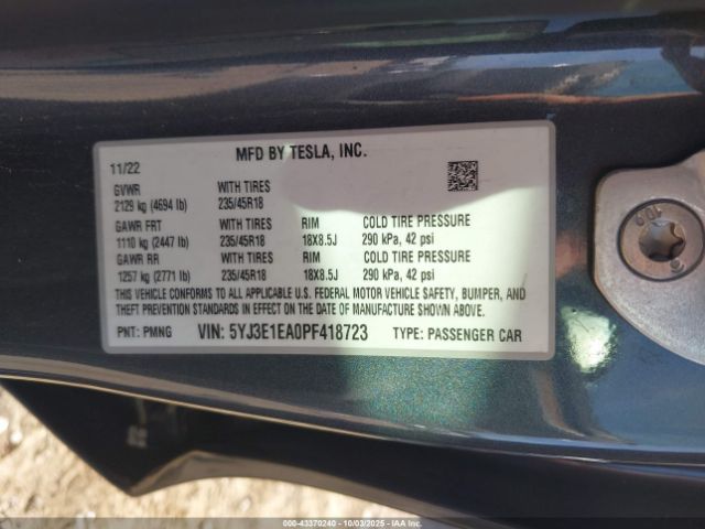 2023 TESLA MODEL 3 5YJ3E1EA0PF418723 Photo 8