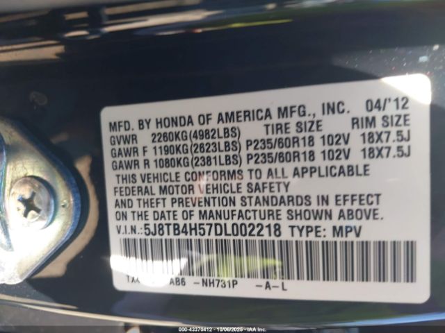 2013 ACURA RDX 5J8TB4H57DL002218 Photo 8