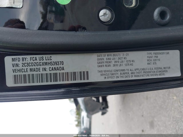 2021 DODGE CHALLENGER 2C3CDZGGXMH539370 Photo 8